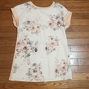 Distressed flower print shirt